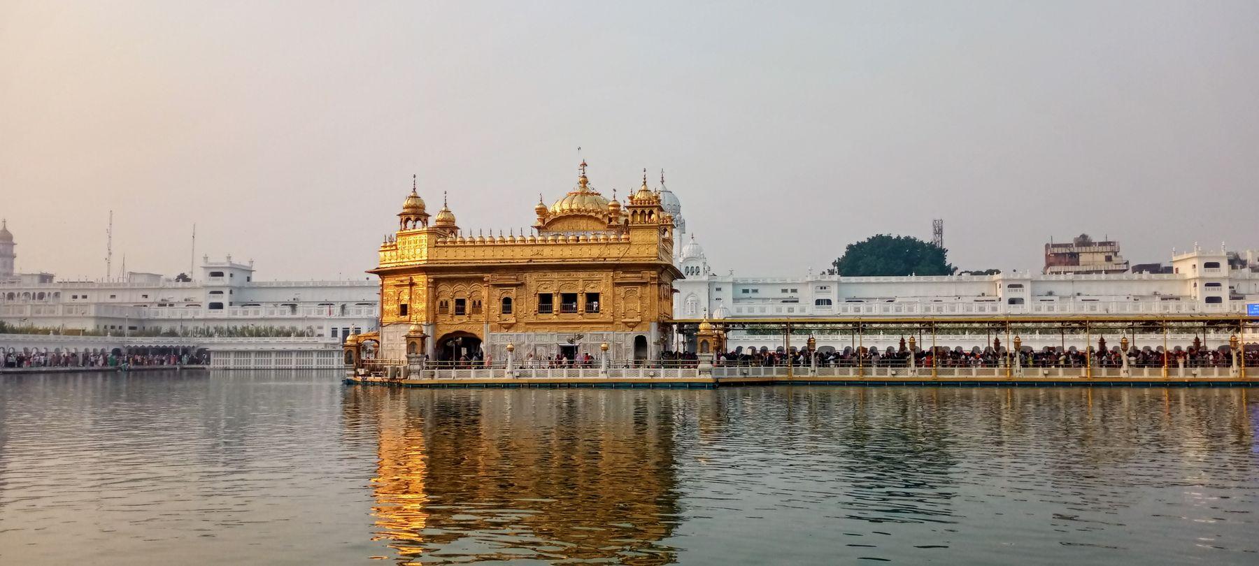 The Golden Temple reflected in water, Amritsar