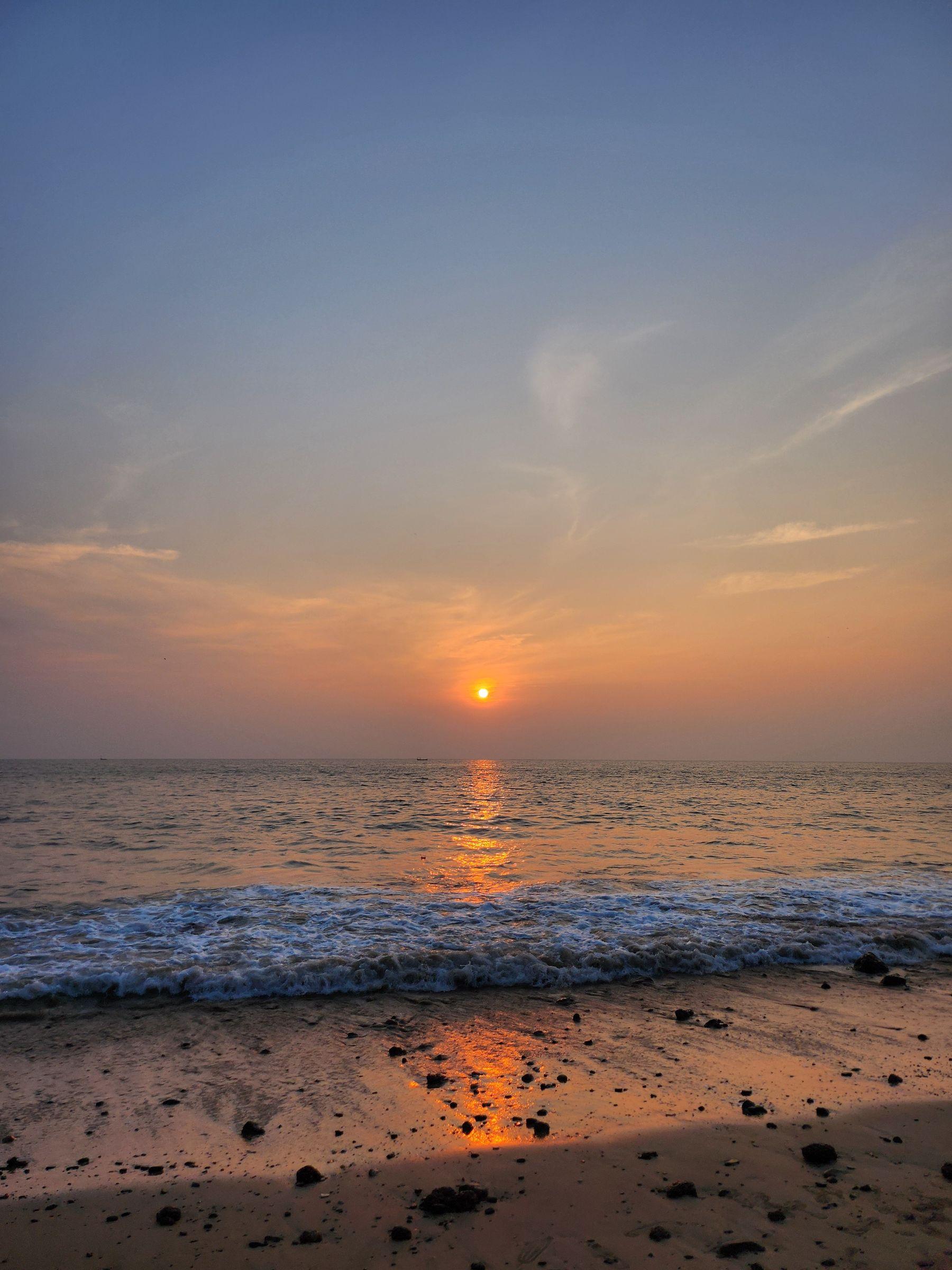 Sunset over the Arabian Sea at a Goa beach