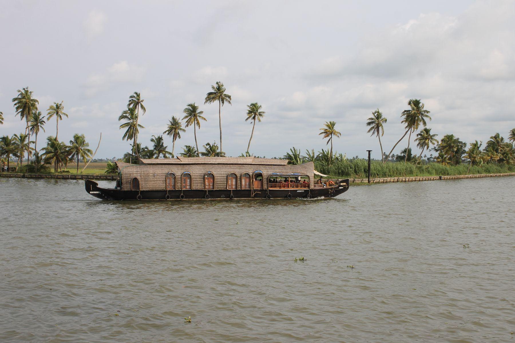 A traditional houseboat on the Kerala backwaters