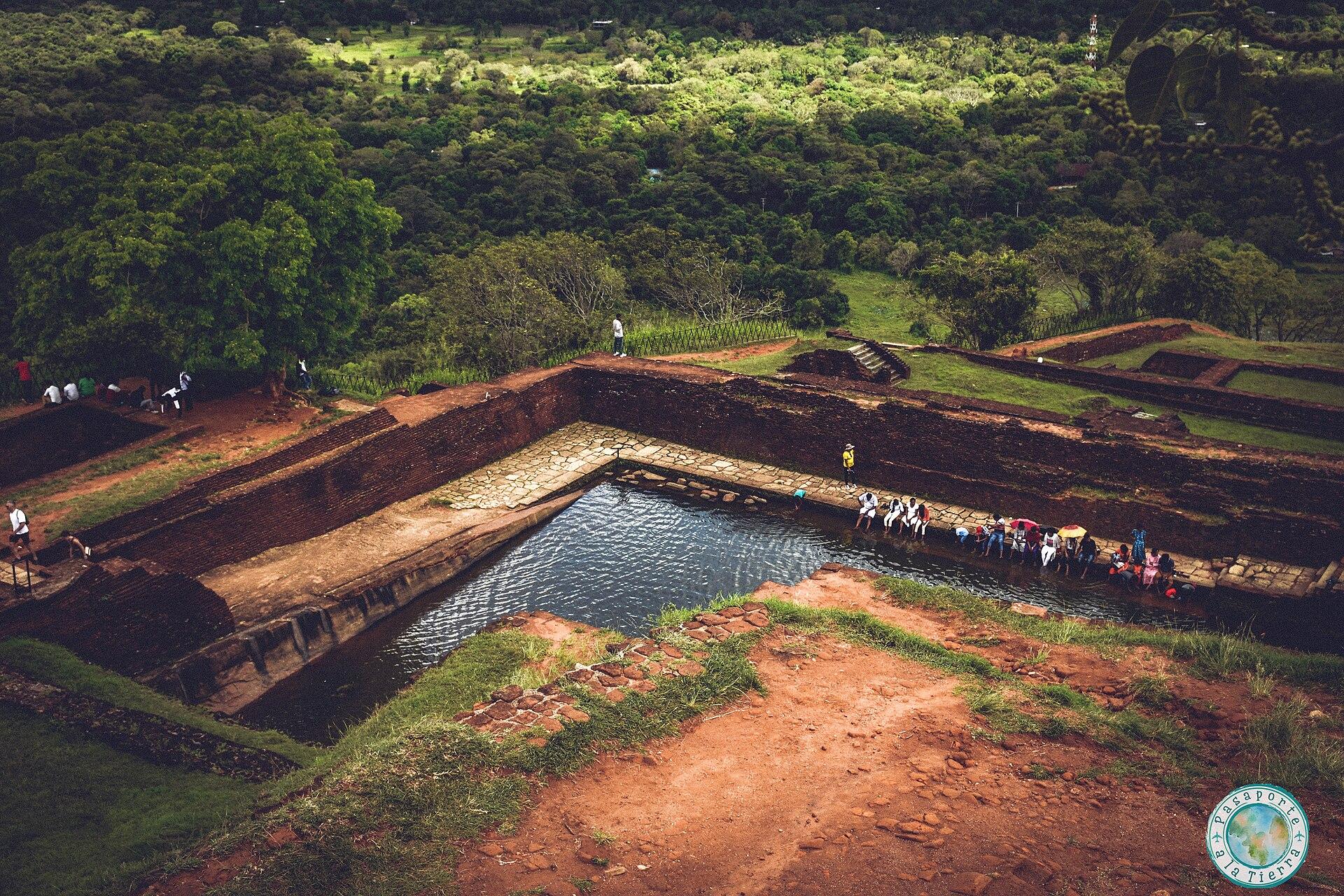 Ancient palace terraces and the surrounding landscape at Sigiriya, Sri Lanka